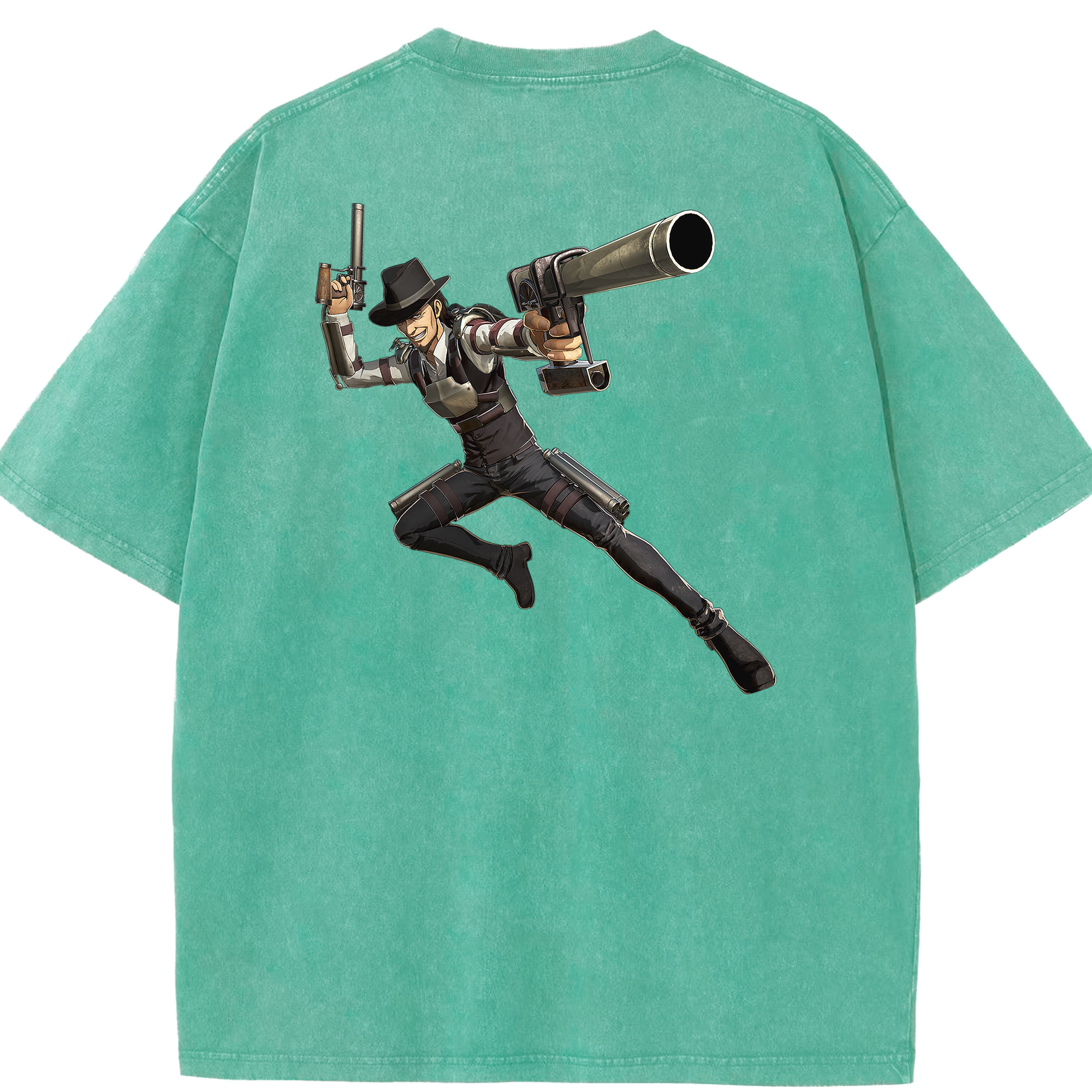 （画像用） 進撃の巨人 Attack on Titan 綿100% ヴィンテージ風 半袖Tシャツ（背面プリント）